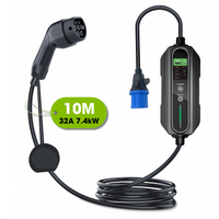 Type 2 to Commando Plug | EV Portable Charger with 12 hour Time Delay | 6A to 32A Variable | 7.4kW | 10 Metre - Third Rock Energy