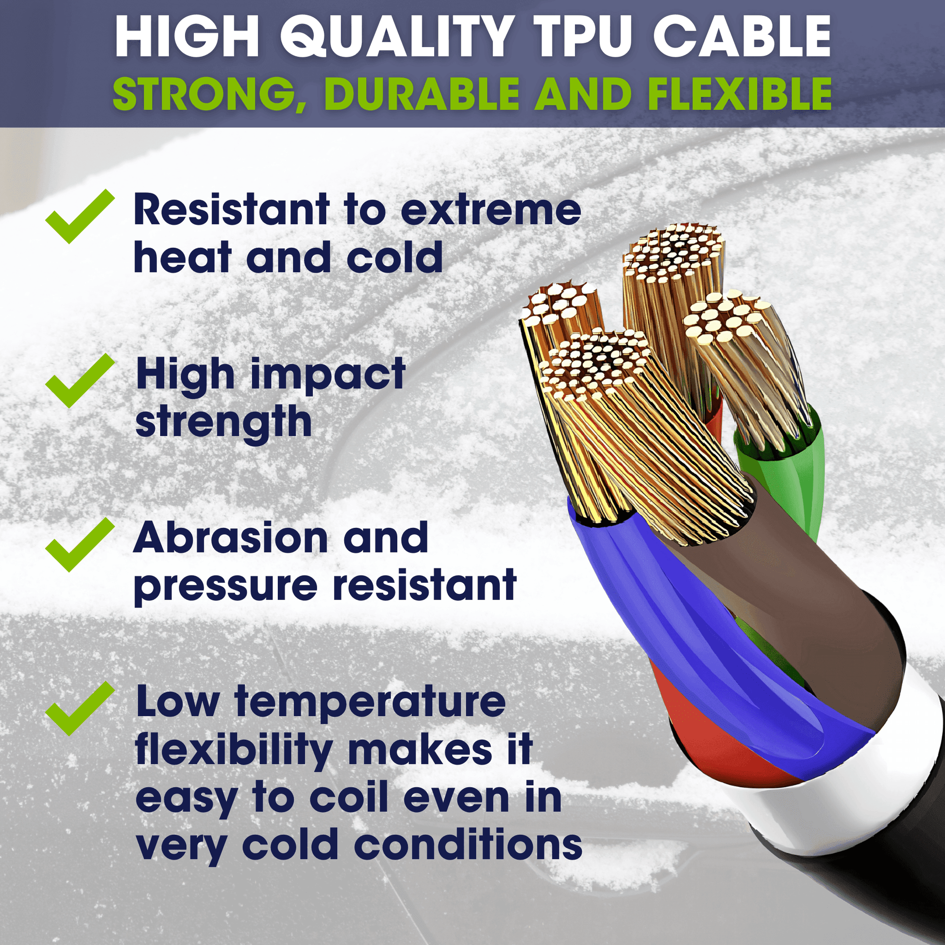 Type 2 to 32A Commando Plug, Portable EV Charger, 6A - 32A Variable, 7.4kW, 10 Metre - Third Rock Energy