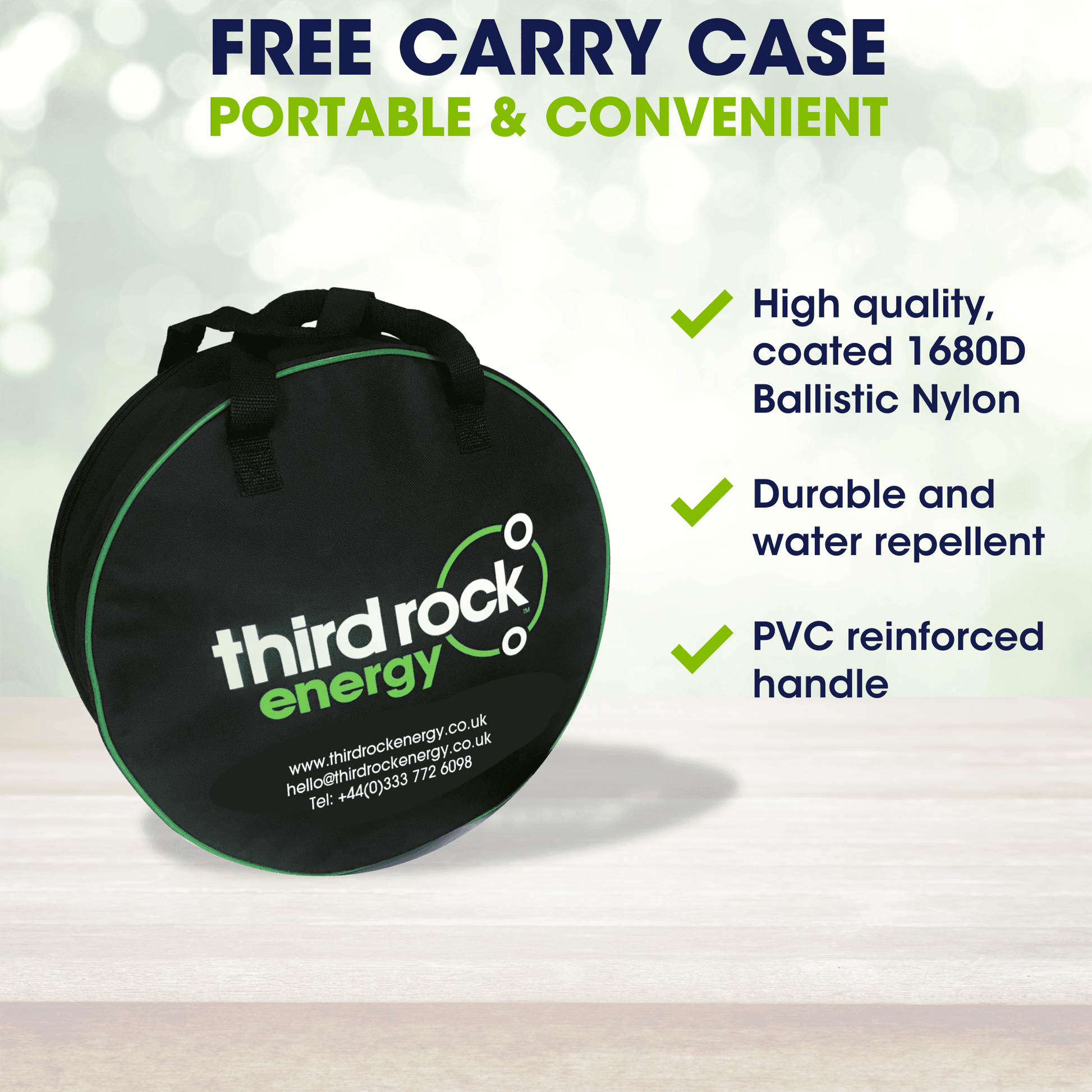 Type 2 to 32A Commando Plug, Portable EV Charger, 6A - 32A Variable, 7.4kW, 10 Metre - Third Rock Energy