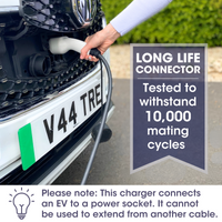 Type 2 to Commando Plug | EV Portable Charger with 8 hour Time Delay | 6A to 16A Variable | 3.6kW | 5 Metre