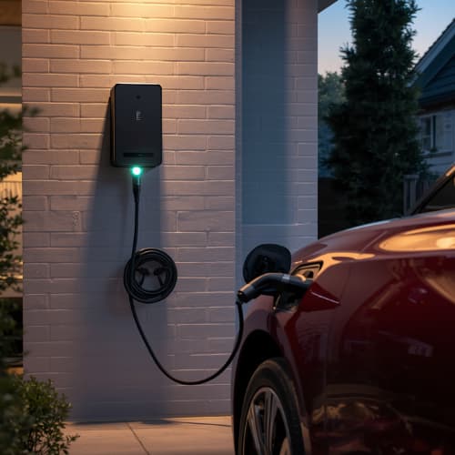 Sleek Home Charger In EV Driveway | Third Rock Energy