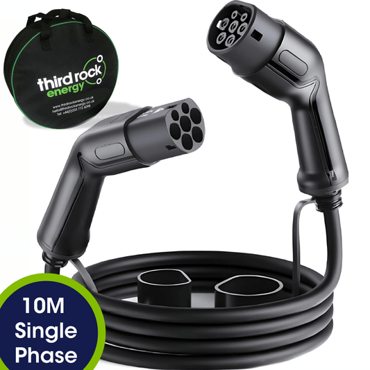 Type 2 to Type 2 EV Charging Cable, Single Phase, 32A, 7.4kW, 10 Metre - Third Rock Energy